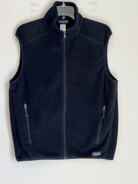 Patagonia Men's Synchilla Fleece Vest Size Medium Black EUC Outdoor Hiking